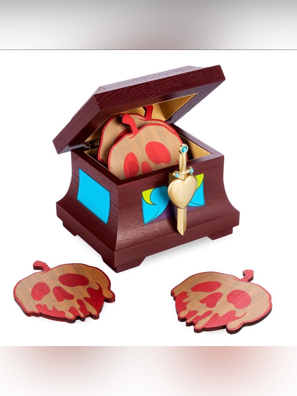 Disney Coaster Set - Villains - Snow White Poison Apple Coaster Set With Box